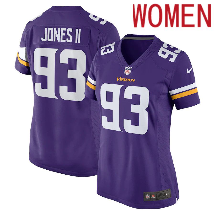 Cheap Women Minnesota Vikings 93 Patrick Jones II Nike Purple Game NFL Jersey